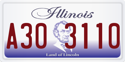 IL license plate A303110