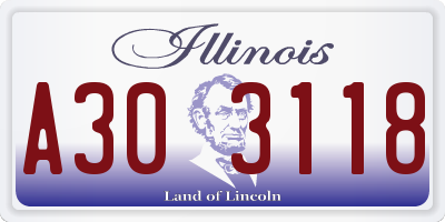 IL license plate A303118