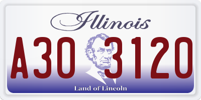 IL license plate A303120