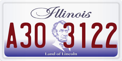 IL license plate A303122