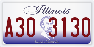 IL license plate A303130