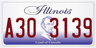 IL license plate A303139