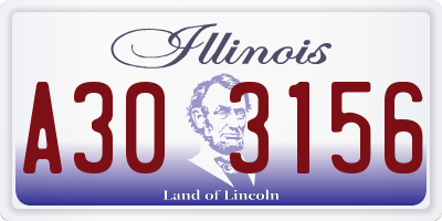 IL license plate A303156