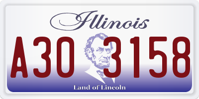 IL license plate A303158