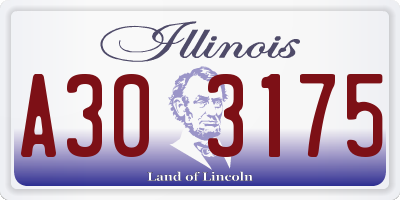 IL license plate A303175