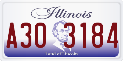 IL license plate A303184