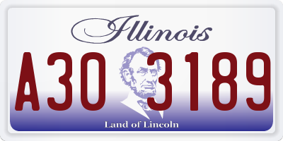 IL license plate A303189