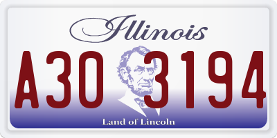 IL license plate A303194