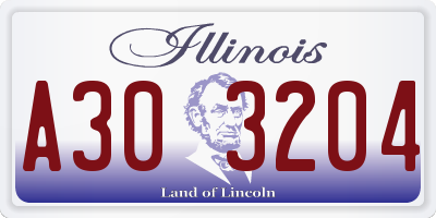 IL license plate A303204