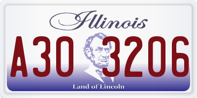 IL license plate A303206