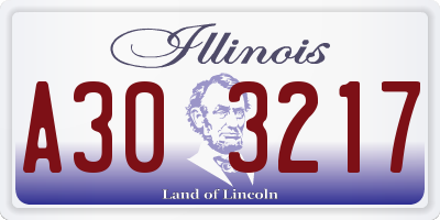 IL license plate A303217