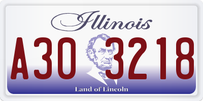 IL license plate A303218