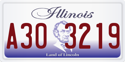 IL license plate A303219