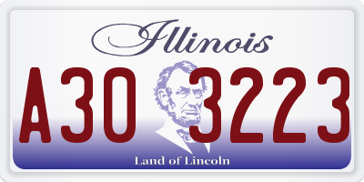 IL license plate A303223