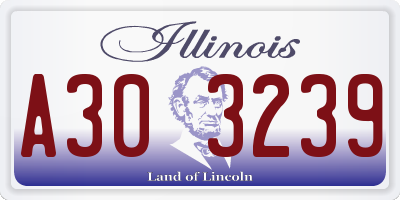 IL license plate A303239