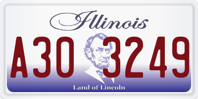 IL license plate A303249