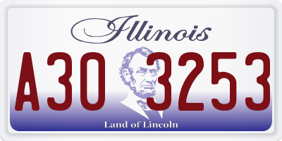 IL license plate A303253
