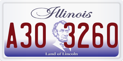 IL license plate A303260