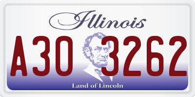 IL license plate A303262