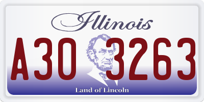 IL license plate A303263