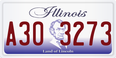 IL license plate A303273