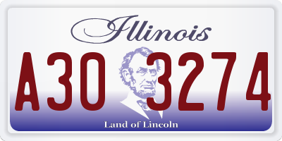 IL license plate A303274