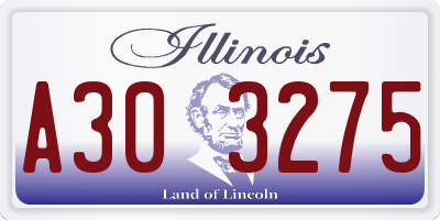 IL license plate A303275