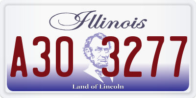 IL license plate A303277