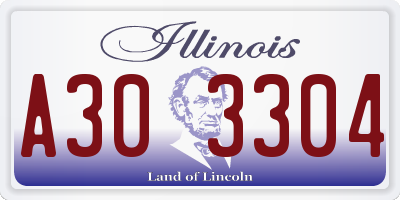 IL license plate A303304
