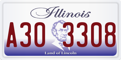 IL license plate A303308