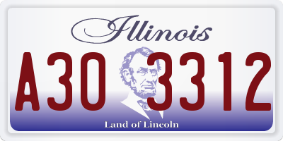IL license plate A303312