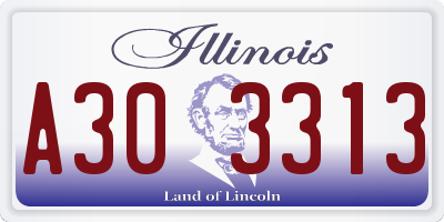 IL license plate A303313