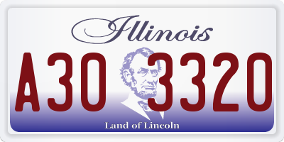IL license plate A303320
