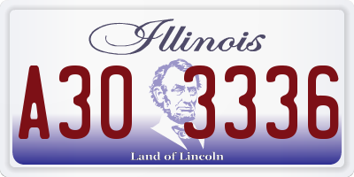 IL license plate A303336