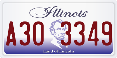 IL license plate A303349