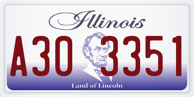 IL license plate A303351