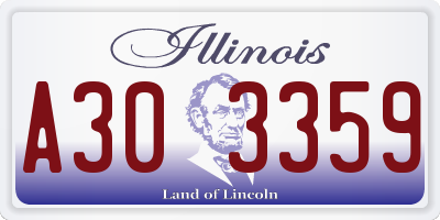 IL license plate A303359