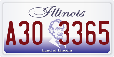 IL license plate A303365