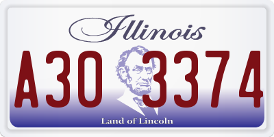 IL license plate A303374