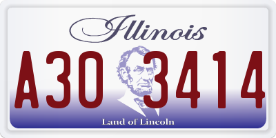 IL license plate A303414