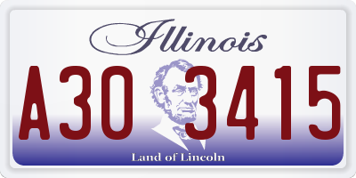 IL license plate A303415
