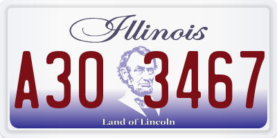 IL license plate A303467