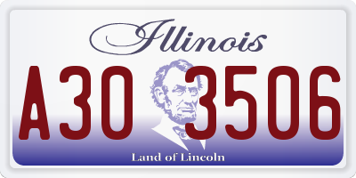IL license plate A303506