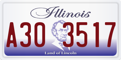 IL license plate A303517