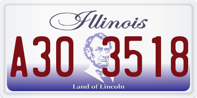 IL license plate A303518
