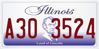 IL license plate A303524