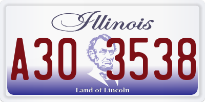 IL license plate A303538