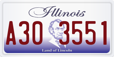 IL license plate A303551