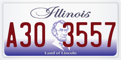 IL license plate A303557