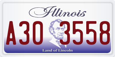 IL license plate A303558